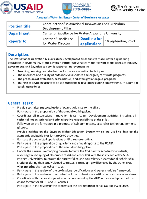 Education and Research Coordinators Advert 10 Sept 1