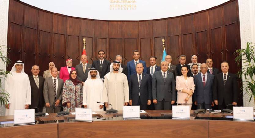 Alexandria University Receives UAE Delegation, Discusses Final Preparations for Inaugurating University's Abu Dhabi Branch 2025/2026