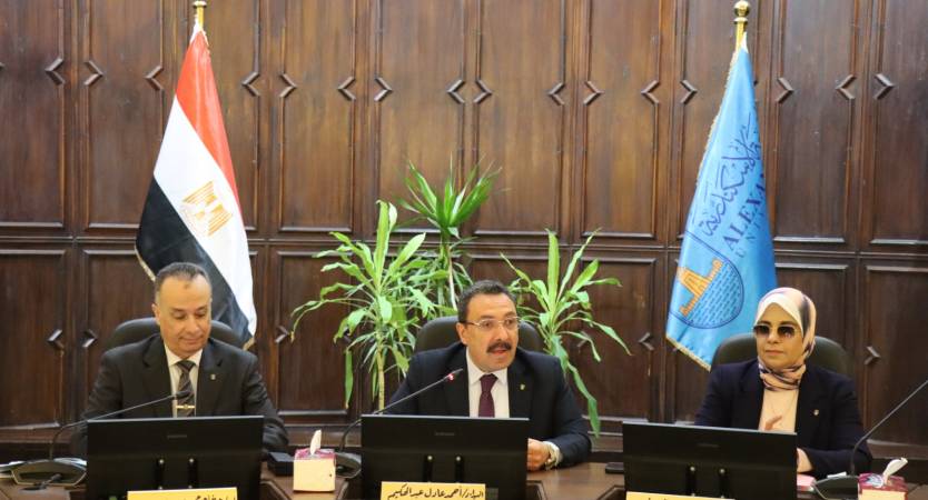 Alexandria University Council Congratulates the Minister of Higher Education and the Governor of the Red Sea and Approves a Package of Academic Decisions and International Cooperation Agreements