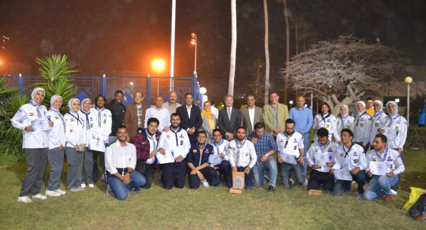 نائب رئيس جامعة الإسكندرية يشهد حفل ختام المهرجان الكشفى الـ ٤١ والدورة الارشادية الـ١٣ 